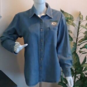 Women's Green Bay Packers Denim Shirt - Size S